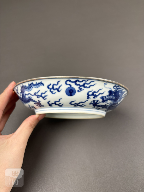 清乾隆 青花云龙纹盘 - 图6